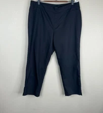 H by Halston Petite Ankle Stretch Gabardine Pull-On Pants Black Size 16