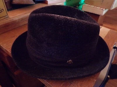HUCKEL VINTAGE CHAPEAU HOMME FORME FEDORA EN FEUTRE DE LAINE TOUR DE TÊTE 56 - Photo 1/4