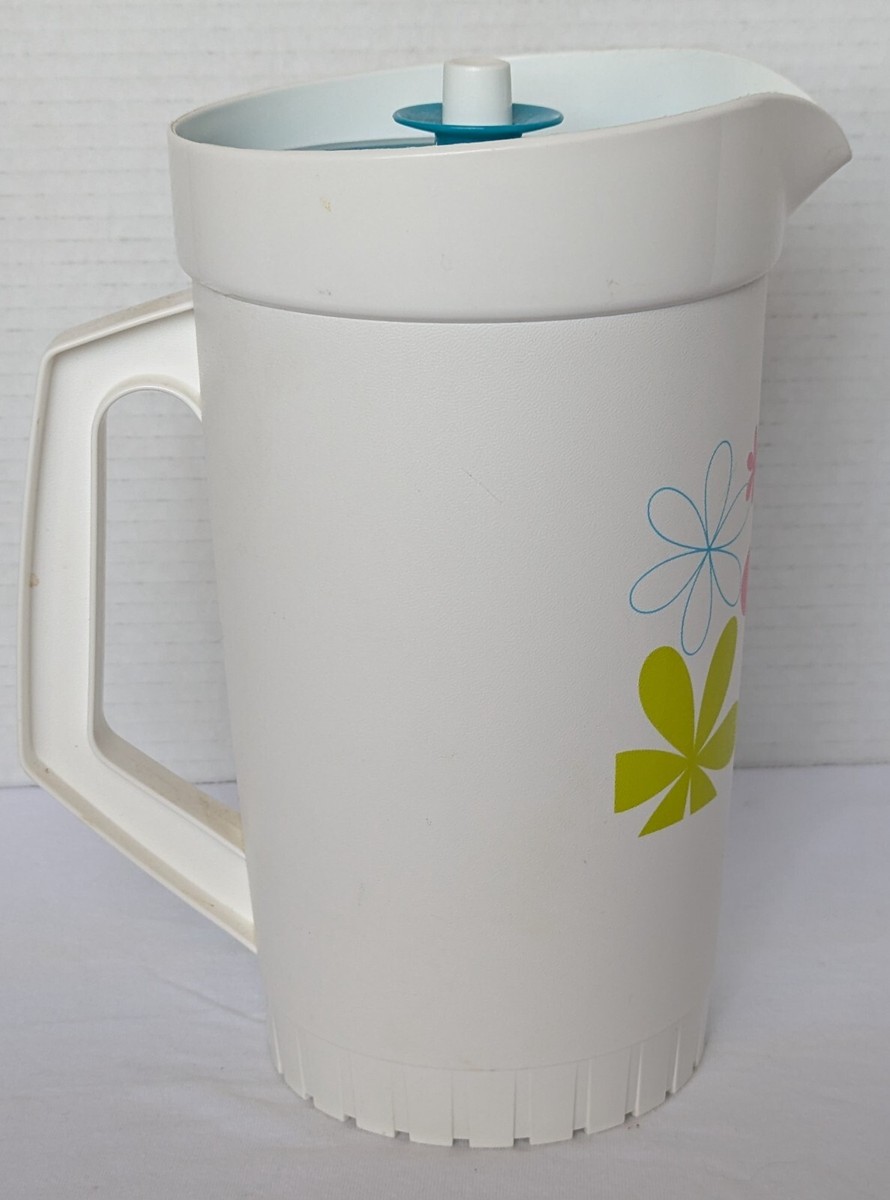 Vintage ~Tupperware 1 Qt Clear Container With White Pour Lid ~ 321-17