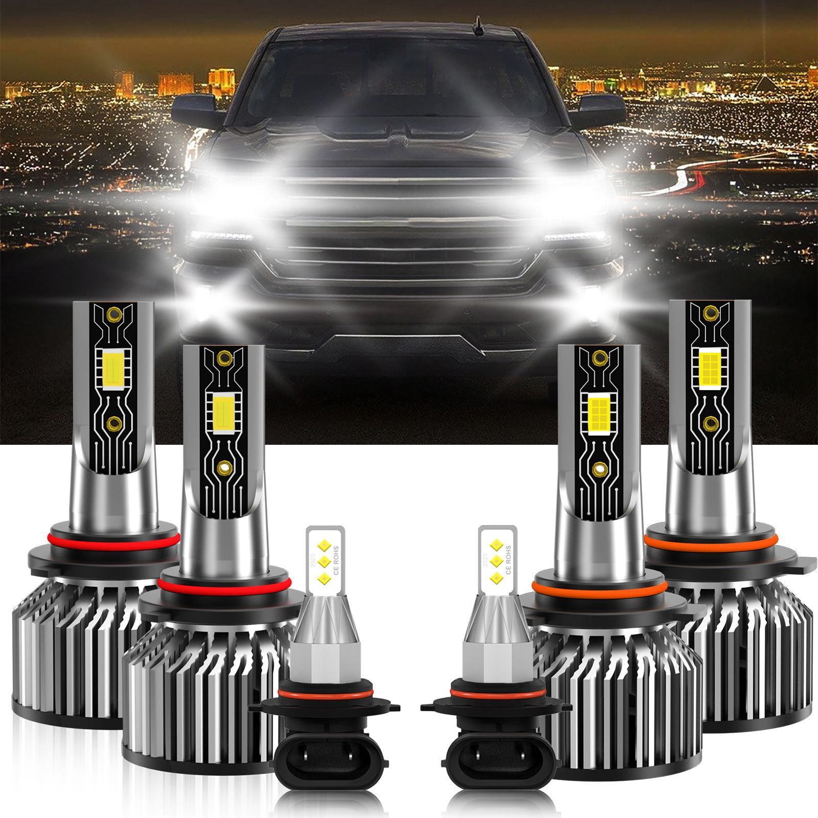 LED Headlight Fog Light Bulbs For Chevrolet Silverado 1500 HD Classic 2007-2007