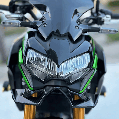 PSLER Motorcycle Front Cover Front Beak Nose Cone Extension Cover Extension for Kawasaki Z900 2017 2018 2019 (Carbon Fiber Color
