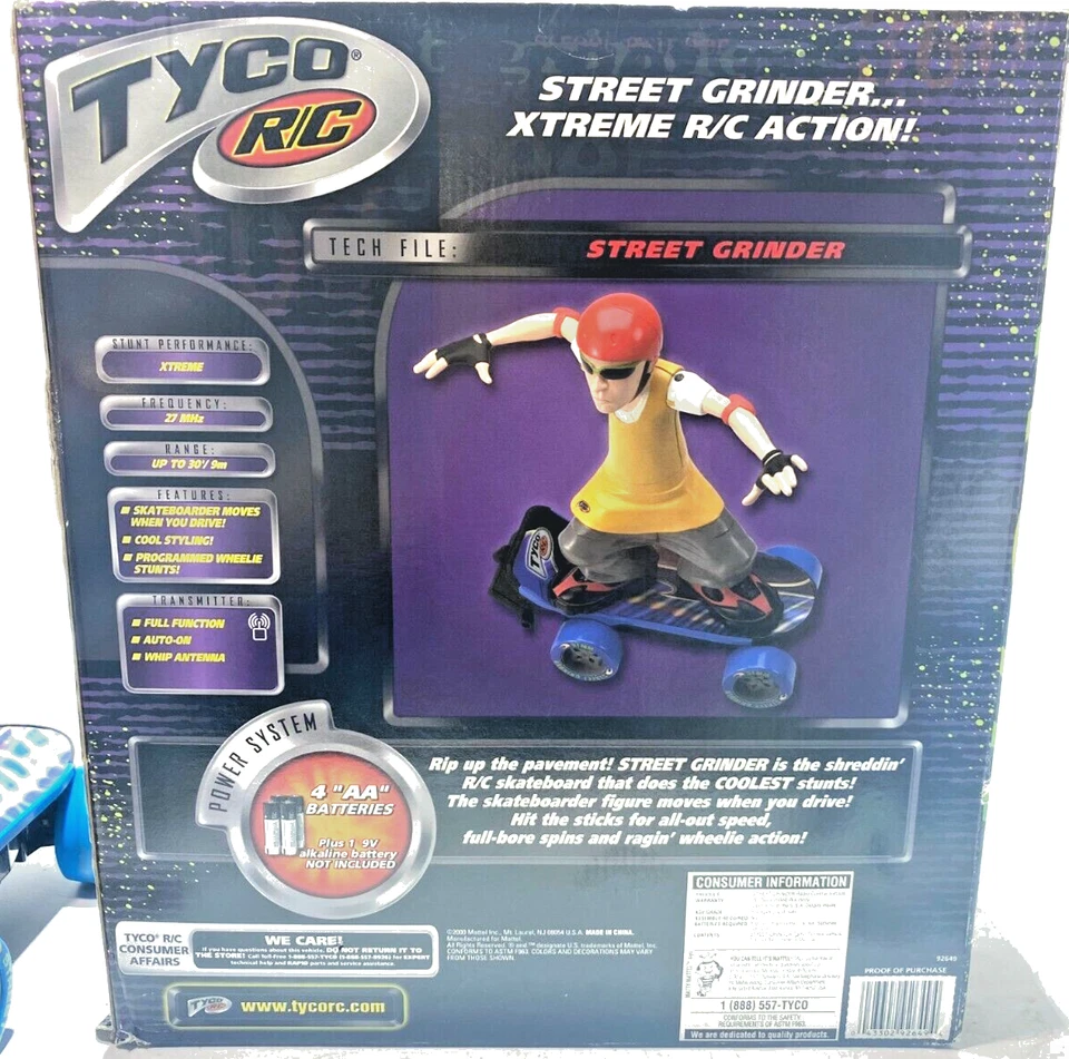 VINTAGE TYCO RC XTREME STREET GRINDER RC SKATEBOARDER  EXTREME TOY WORKS 2000 - Image 3 of 4