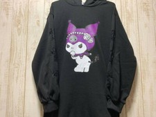 Sanrio Kuromi Hoodie Dress Size M Black Kawaii Anime Brand New