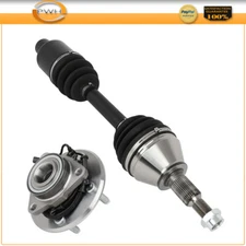 Front 1X CV Axle Shaft + 1X Wheel Hub Bearing For 2012-16 2017 2018 Ram 1500 4WD