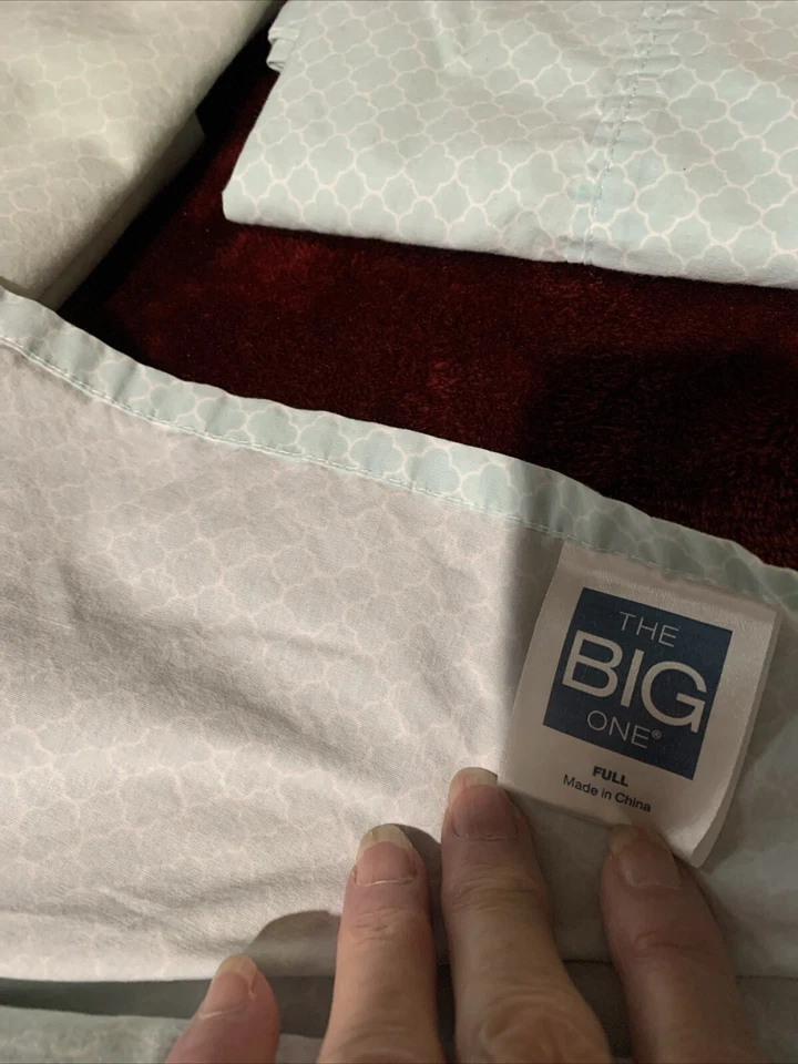 The Big One Juego Completo Estándar de 3 (Enrejado Azul) 275 Hilos Planos, Equipados Foto 3 de 4