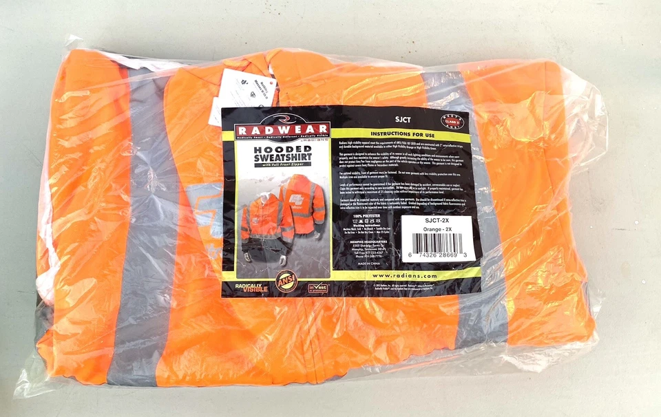 RADIANS HOODED SWEATSHIRT with Full Front Zipper Orang-2X - Image 2 of 4