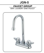 JUST MFG  JGN-5 Bar Sink Faucet Two Handle 4" Centerset High-Arch USA Made Nice