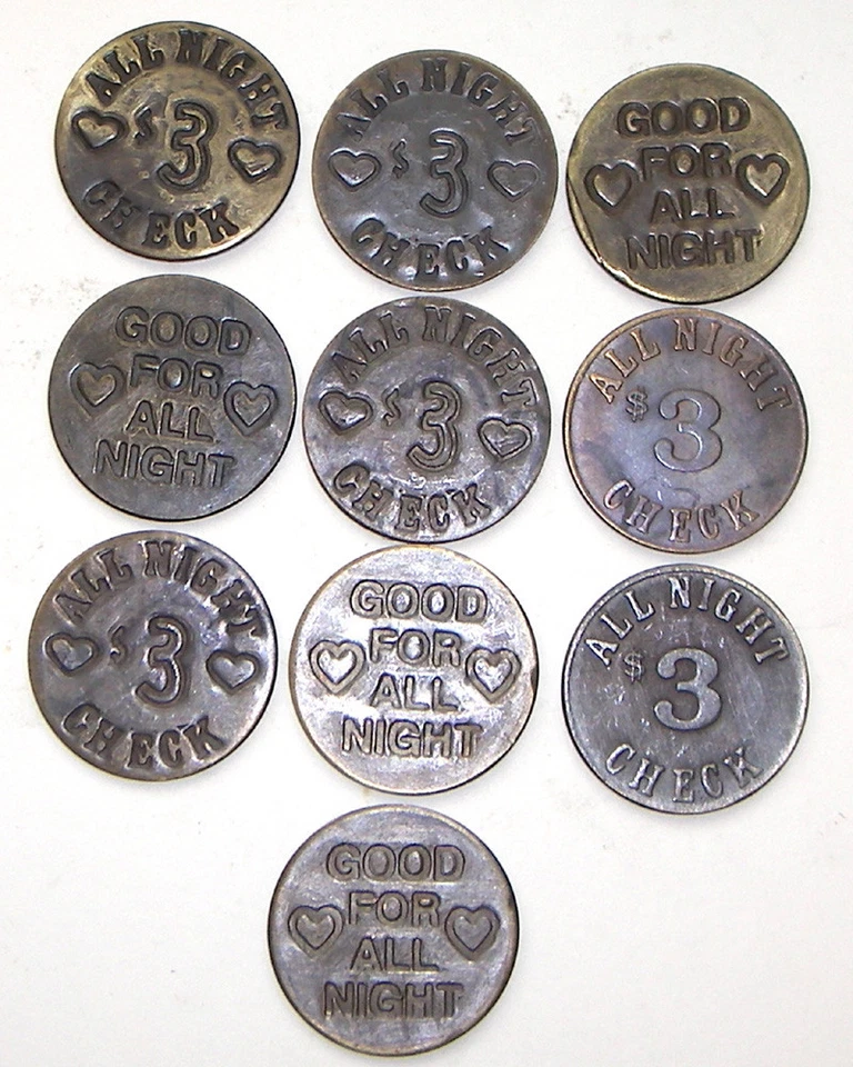 Lote de 30 fichas de casa de gato burdel de latón macizo Foto 3 de 3