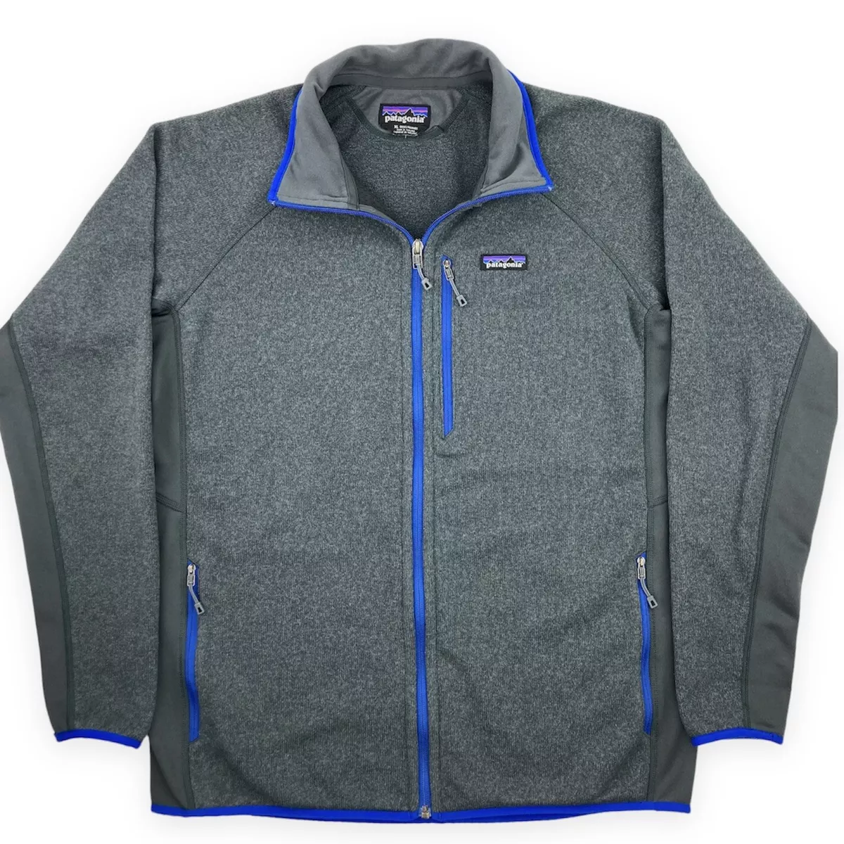 Patagonia Mens Performance Better Sweater Full Zip Jacket XL Gray Blue