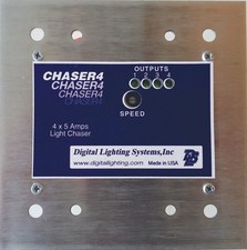 CHASER4-220 lighting chaser 4 x 1000W, 220-240V LED lights, Neon. Made in USA