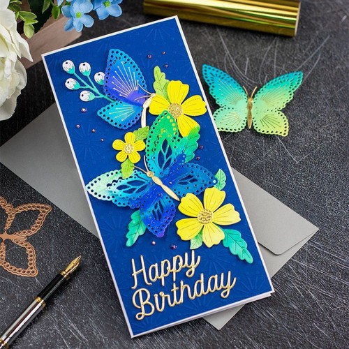Frase de flores de Navidad placa de lámina caliente troqueles de corte hágalo usted mismo papel en relieve manualidades - Imagen 41 de 84