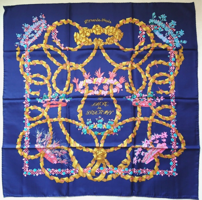 HERMES Scarf Carre 90 Silk 100% 