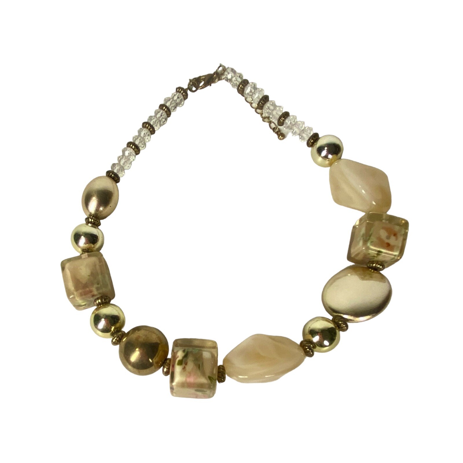 Unique Beaded Chunky Acrylic Cube Statement Neckl… - image 7