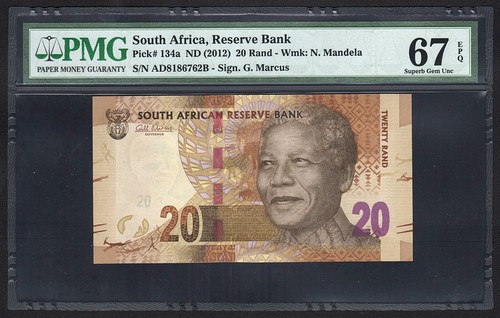 2012 South Africa, 10 20 50 100 200 Rand Set, Nelson Mandela, PMG 65-67 UNC - Picture 7 of 22