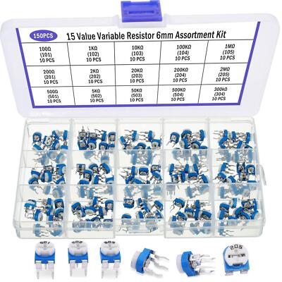 150 Stück 15 Werte 100 Ohm - 2M Ohm Ohm Potentiometer Variabler Widerstand Arduino Kit