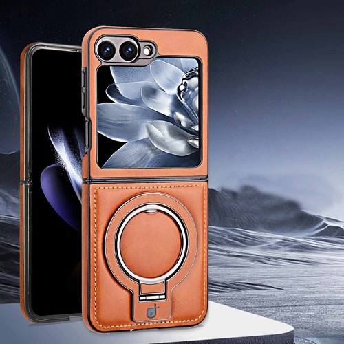 For Samsung Galaxy ZFlip 6 5 4 3 Phone Cover Leather Magnetic Shockproof Case - 第 1/17 張圖片