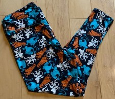 Lularoe TC2 Leggings Disney Aladdin  s Genie Abu Black EUC Tall  Curvy 2