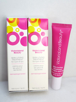 VICTORIALAND BEAUTY SKIN LOVING TREATMENT FOR EYES & LIPS 0.5 OZ BOXED LOT OF 2