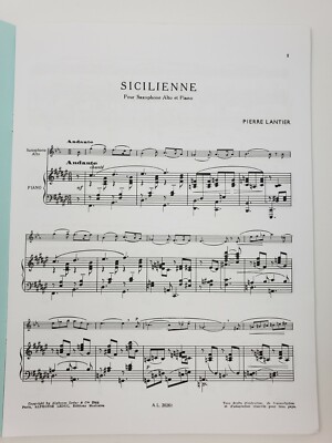 Pierre Lantier Sicilienne pour saxophone alto et piano | eBay