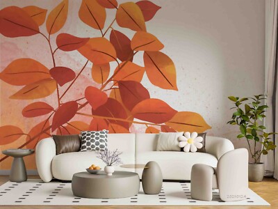 3D Leaves Plant Watercolor Wallpaper Wall Murals Removable Wallpaper