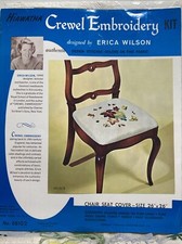 Hiawatha Crewel Embroidery Kit Chair Seat Cover Butterflies Grapes E. Wilson WIP