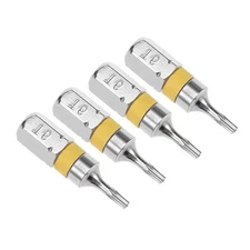 4PCS Hex Shank T6 Security Torx Screwdriver Bits 25mm Long 1/4" Hex Shank