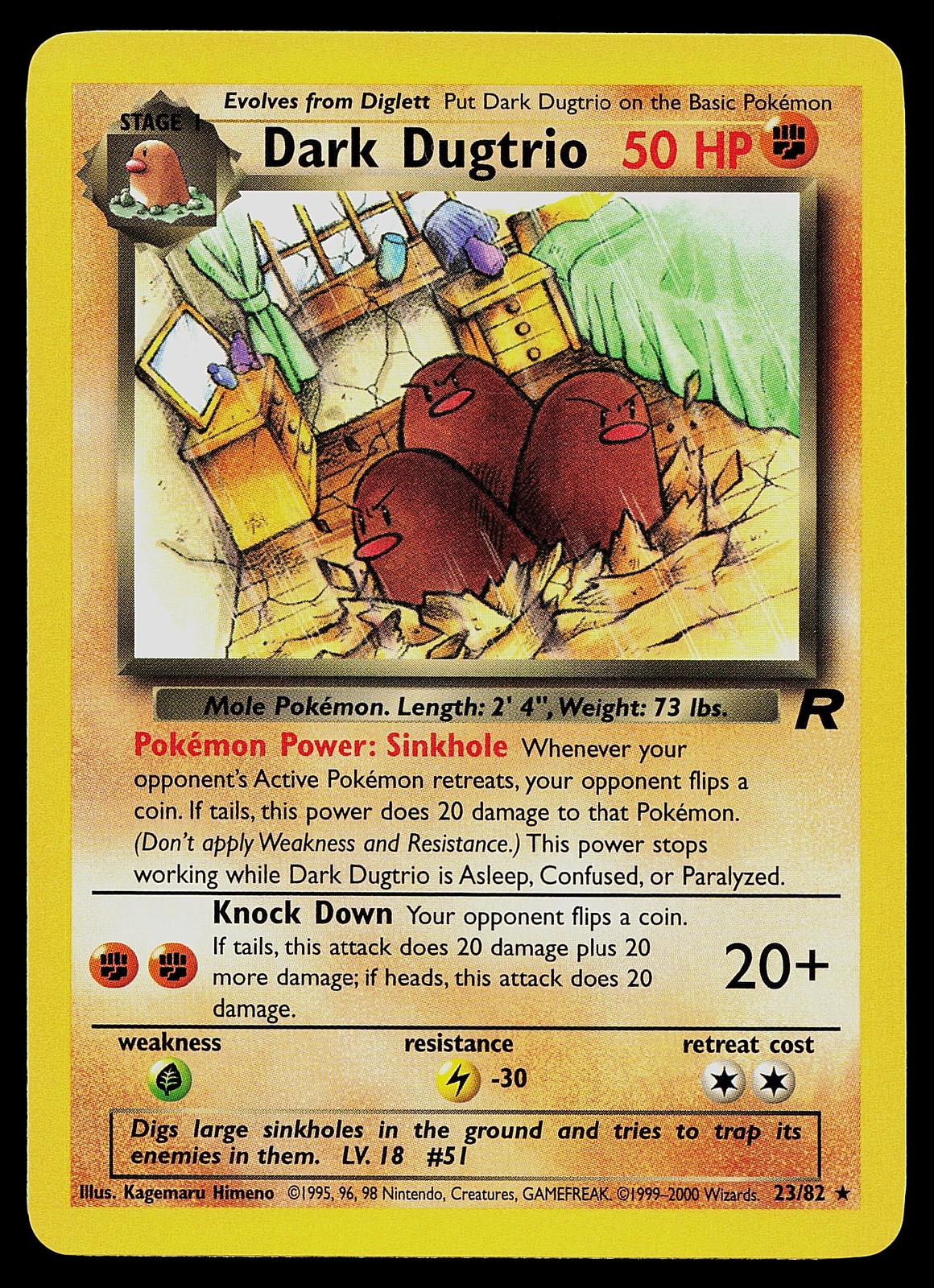 Pokemon Card - Dark Dugtrio Team Rocket 23/82 Rare
