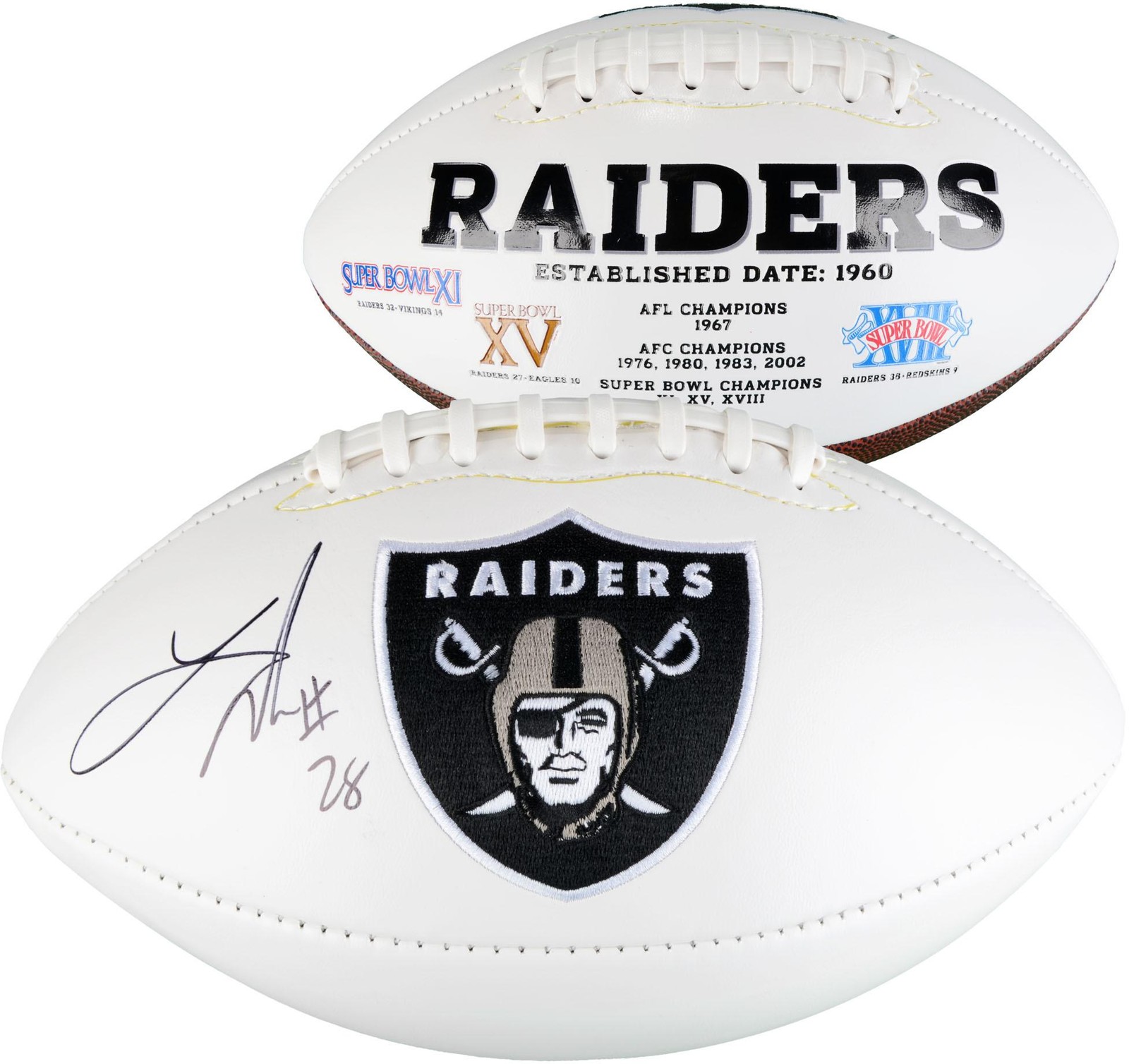 Latavius Murray Autographed Signed Las Vegas Raiders White Panel Football 