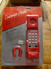 Vintage IMA Single Receiver Corded Red Telephone Early 1990's Decor