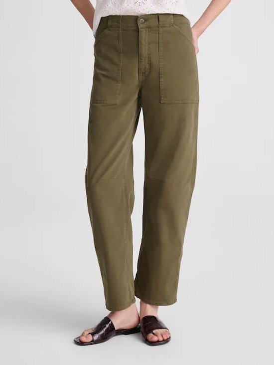 Madewell The Darted Barrel-Leg Utility Pant Faded Ivy 26