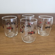 Vintage Libbey Eaton Manufacturing Truck Timeline Barrel Glasses – Set of 4
