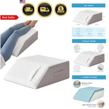 Leg Pillow Elevation Wedge for Swelling Blood Circulation Post Surgery Memory...