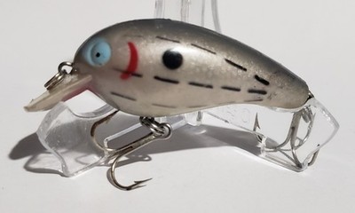 Vintage Cotton Cordell Big O Gray/Sil Scale Brass Crankbait Lure 2''