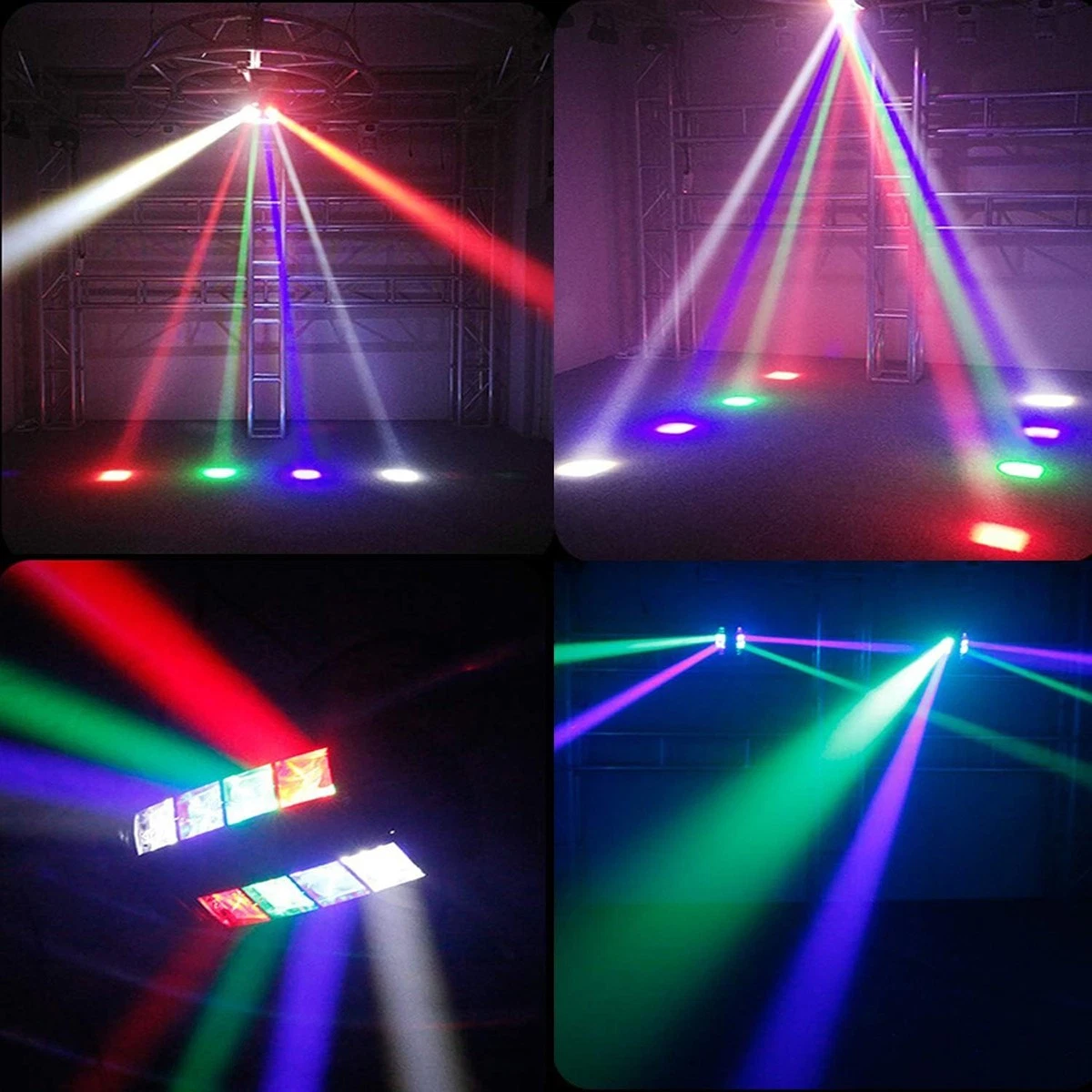LUZ LED MINI ARAÑA RGB DMX512 EFECTO DISCOTECA FIESTA DJ ESCENARIO 8 LENTES 06713