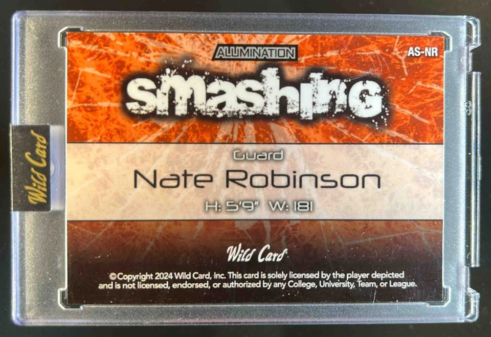 2024 Wild Card Alumination Nate Robinson Smashing Fire Rainbow Foil #4/10 - Image 2 of 2