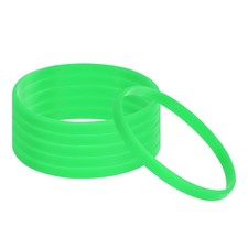6Pcs Silicone Bracelets Rubber Wristbands Blank Stretch Sports Bands Green