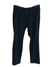 Lands End Small Black Stretch Ankle Pants Elastic Waist Minimalist Clean Girl