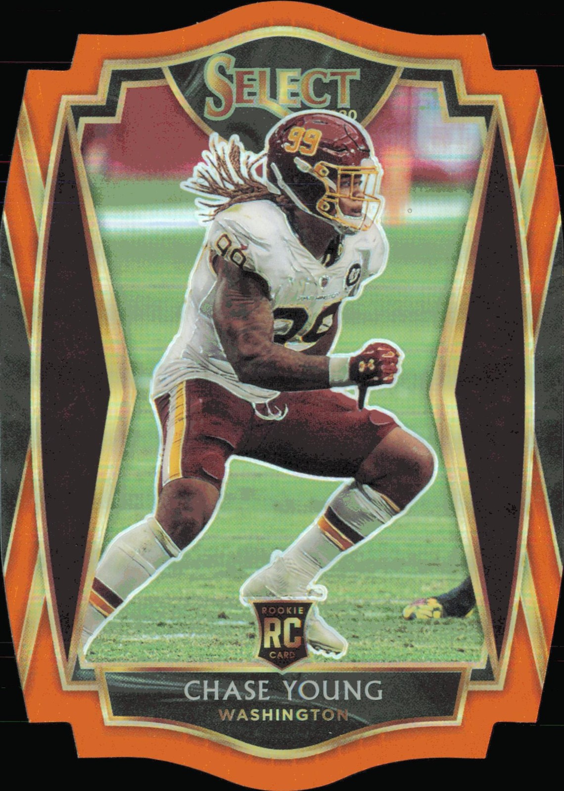 2020 Panini Select #164 Chase Young Orange Prizm Die Cut
