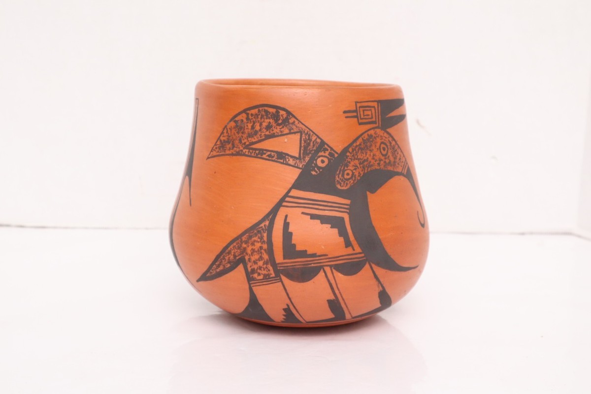 Vintage Hopi Polychrome Vase Treva Burton Old Oraibi AZ LARGE Pot