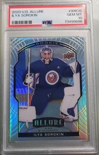 Ilya Sorokin RC Rookie '20 UD ALLURE SILVER PRIZM REFRACTOR GEM MINT PSA 10 Pop2