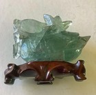 Vintage carved fluorite Mandarin duck on stand — photo 5