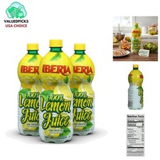 Convenient 100 Lemon Juice, 32 oz Bottles Set of 3 - No Slicing Needed
