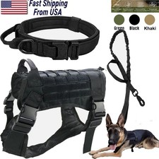 Military Tactical Dog Harness No-pull Heavy Duty MOLLE Training Service Dog Vest