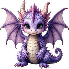 30 Custom Little Purple Dragon Personalized Address Labels