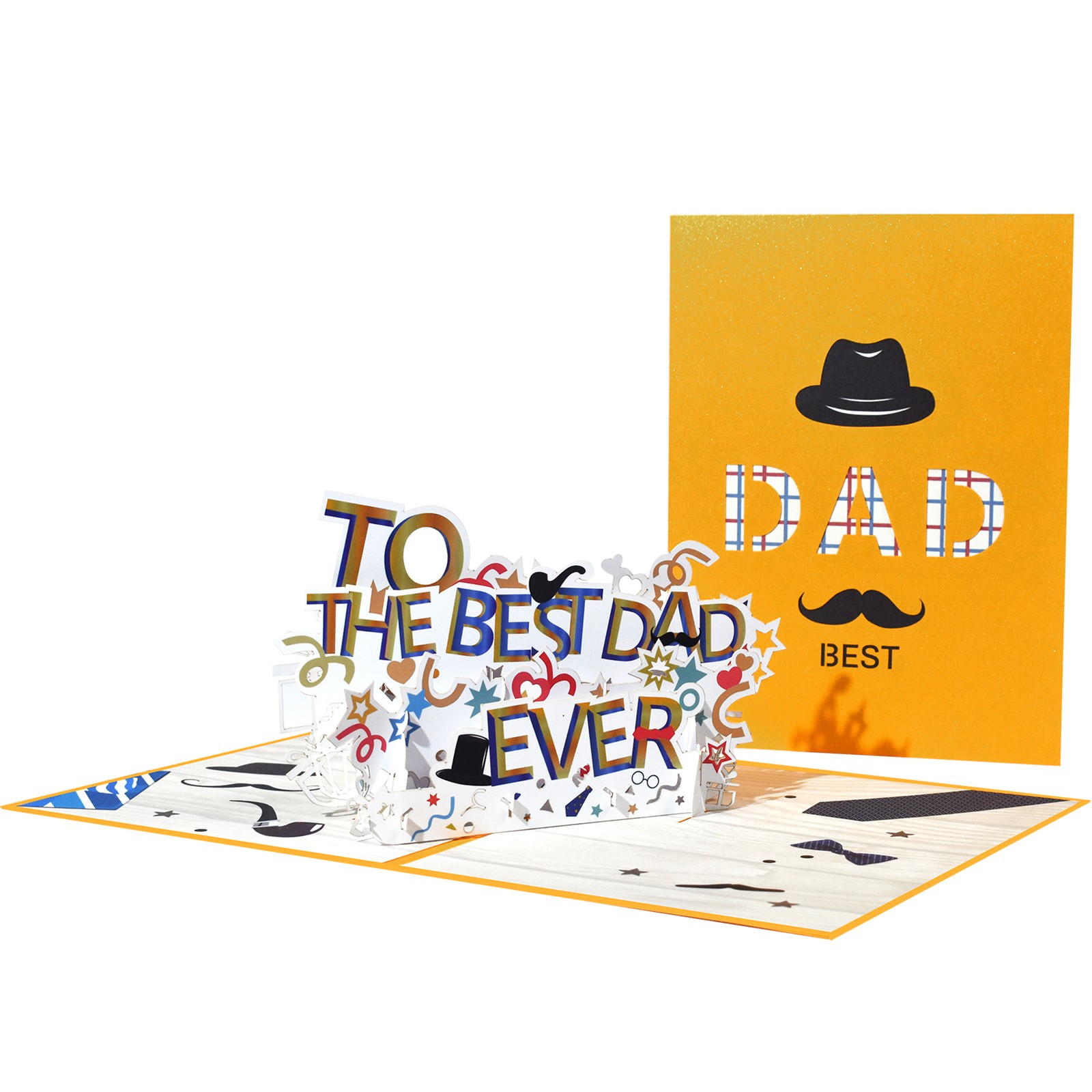  - Best Dad Ever Whimsical Icons Pop-Up Celebration Father's Day Or Birthday Card - Image 2