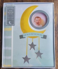 Baby Memory Keepsake Book Photo Album Boy Or Girl CR Gibson Moon  Stars 64 pgs