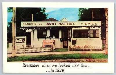 St Petersburg Florida Aunt Hattie's Restaurant on First Street 1962 Postcard FL