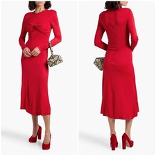 FARM RIO Red Twisted jersey midi dress Size M
