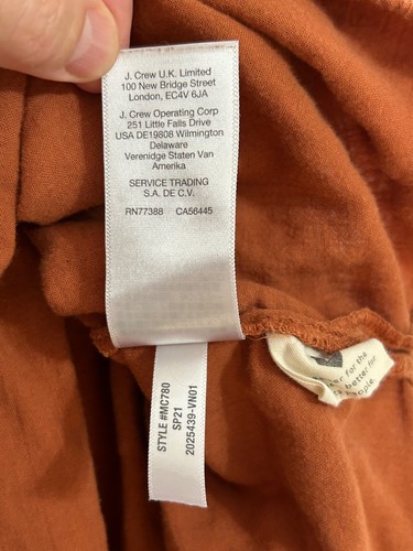 Madewell Lakeline Popover Shirt in Textural Plaid Small Burnt Clay Dark Orange - Picture 9 of 13