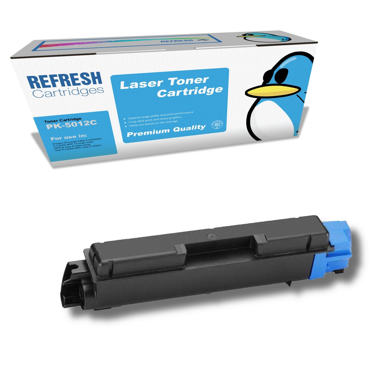 Refresh Cartridges Cyan PK-5012C Toner Compatible With Utax Printers